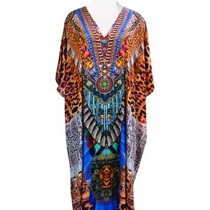 Animal Print Kaftan Dress Upto 70% OFF Designer Kaftans